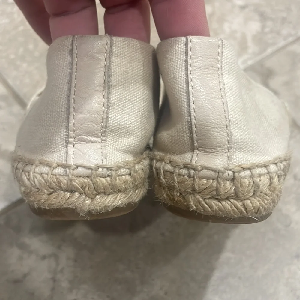 Tory Burch Canvas Color‎ Block Flat Espadrille size 8 Black And Tan